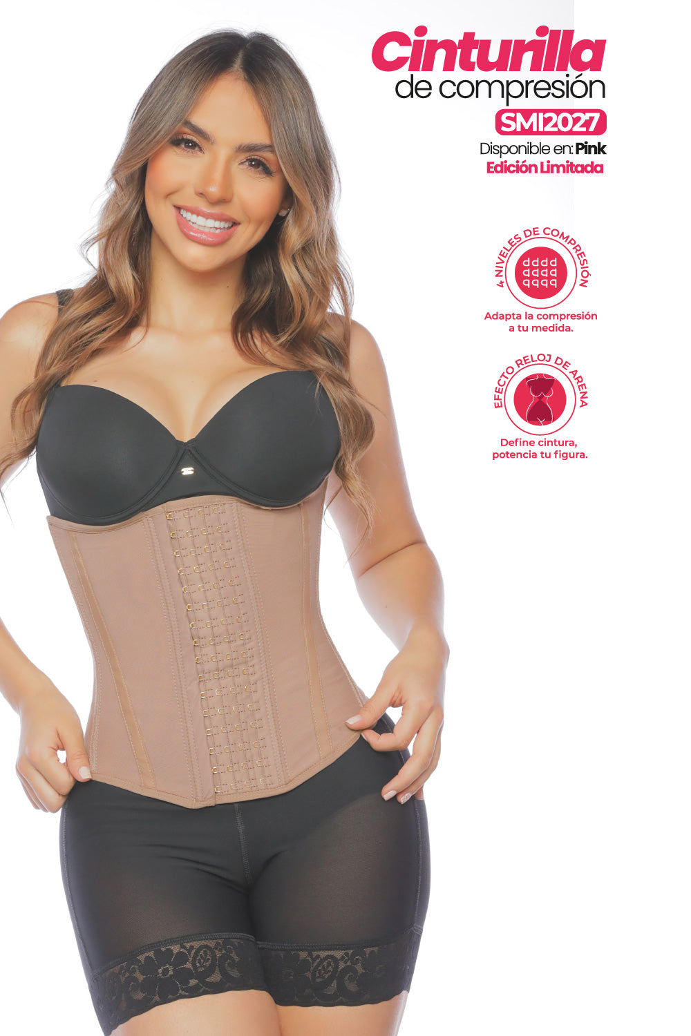 Cinturilla SMI2027 Compresión ajustable en 4 niveles y efecto moldeador