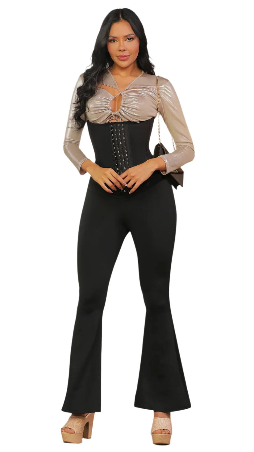 SMI0092 Legging con Bota Campana y Faja Interna Exclusiva de Stagmi