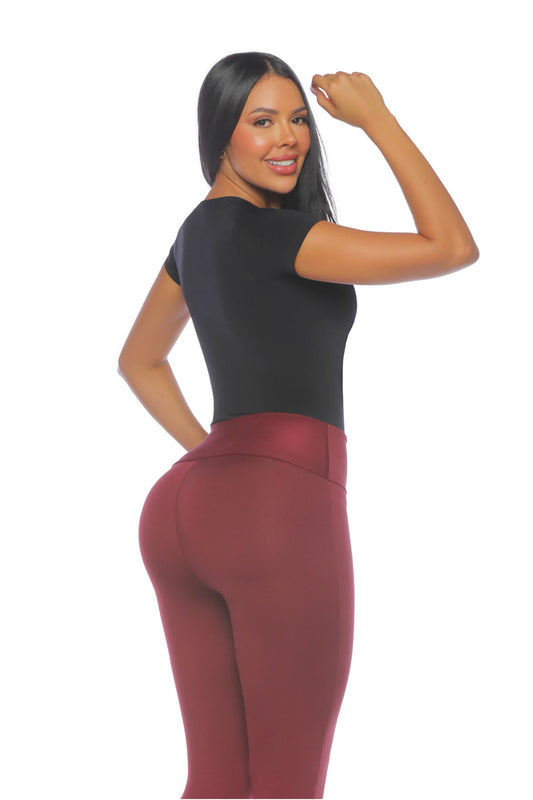 Leggings SMI0079 WINE Tus favoritos renovados con faja interna y ajuste perfecto