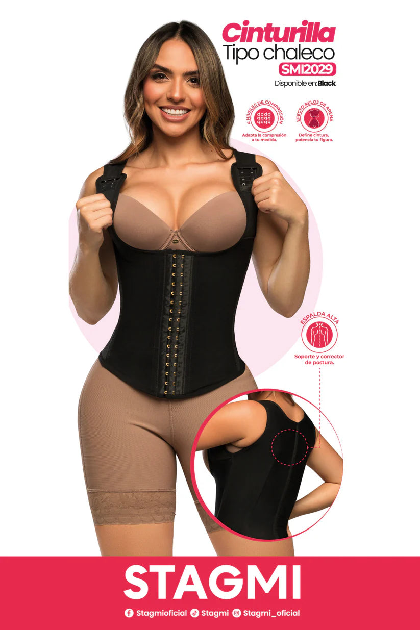 Cinturilla SMI2029 Chaleco reductor con espalda alta y efecto reloj de arena