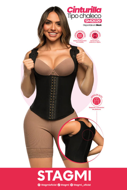 Cinturilla SMI2029 Chaleco reductor con espalda alta y efecto reloj de arena